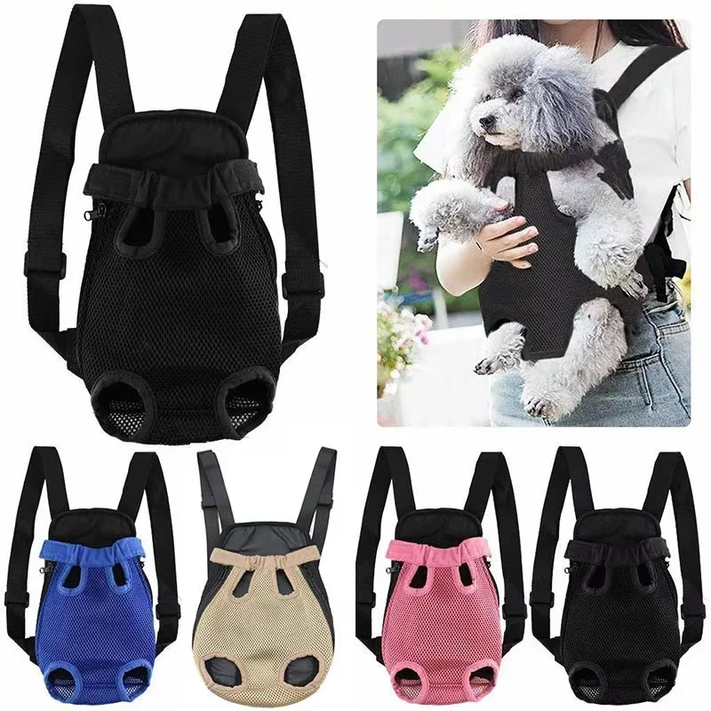 Mochila transportadora de malla para perros y gatos pequeños